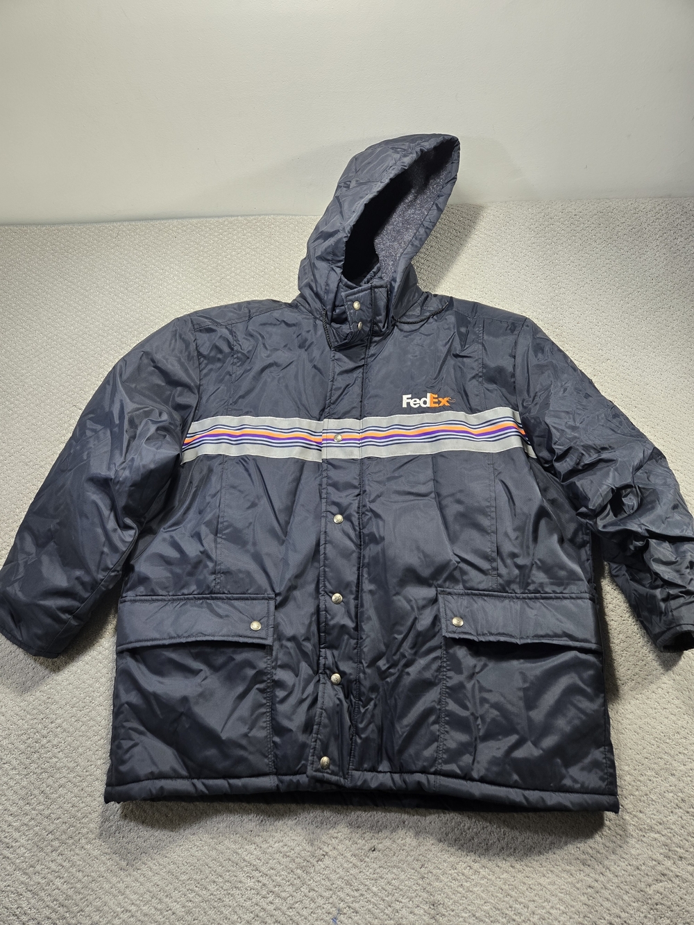 Vintage FedEx Heavy Parka Puffer Jacket Mens XXL Stan Herman R&R Retro Uniform